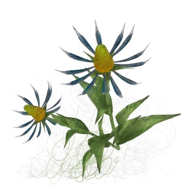 Beyaz arkaplanda güzel çiçekler 