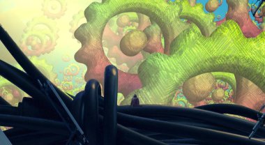 Bahçedeki renkli çiçekler.