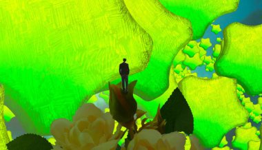 kopya alanı ile arka plan için sanatsal renkli illüstrasyon