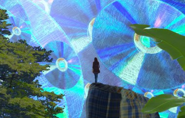 boşluklu soyut fraktal arkaplan