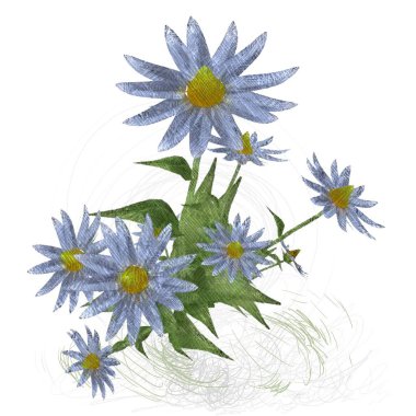 Beyaz arkaplanda güzel çiçekler