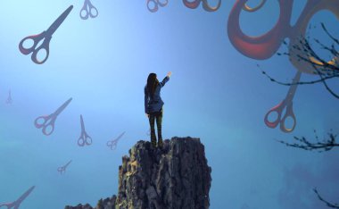 Bir kızın silueti.