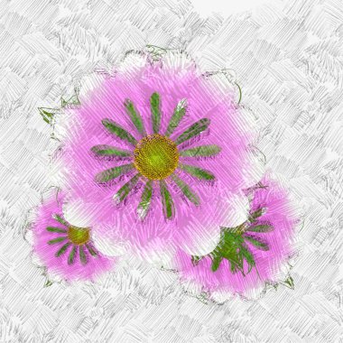 Eskipli arka planda dağınık grungy çiçekler