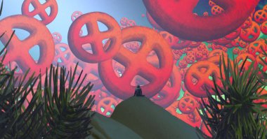 Soyut sanat dokusu. Renkli doku. Modern sanat eserleri. Renkli görüntü. Modern sanat. Çağdaş sanat.