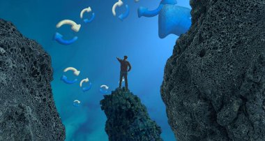 Soyut renkli arka plan, hayal gücü kavramı insan silueti.