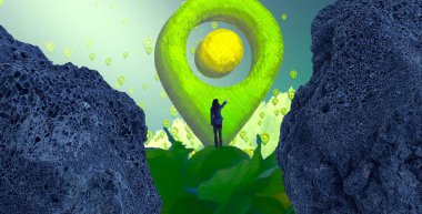 Soyut renkli arka plan, hayal gücü kavramı insan silueti.