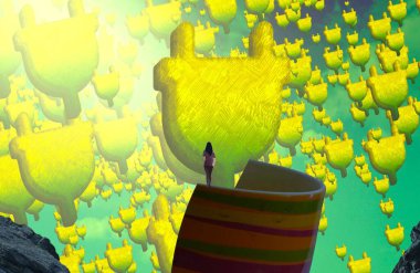 yeşil ve sarı çiçekler