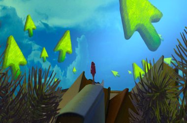 yeşil yaprakları ile tropikal noel arka plan