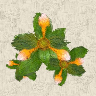 Eskipli arka planda dağınık grungy çiçekler