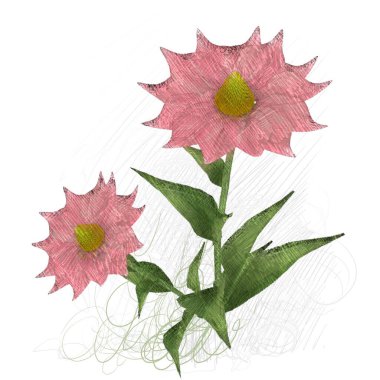 beyaz zemin üzerine suluboya çiçek