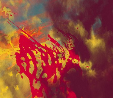 Metin için yeri olan boya lekeleriyle soyut arkaplan