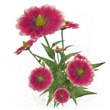 beyaz zemin üzerine suluboya çiçek