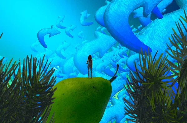 Soyut renkli arka plan, hayal gücü kavramı insan silueti.