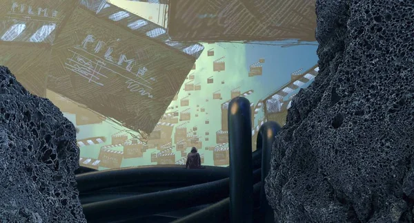 Kumsalda oturan kadın.