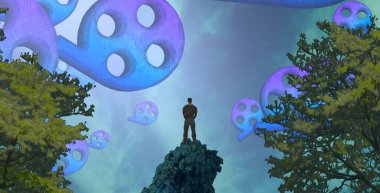 balonlar ile noel ağacı