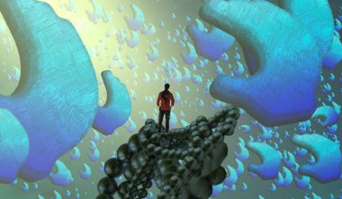 boşluk ile soyut mavi arka plan