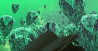 metin için alanı olan soyut kavramsal yaratıcı arkaplan 