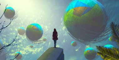 Küreyle Soyut Arkaplan