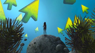 Sahilde güzel palmiye ağacı