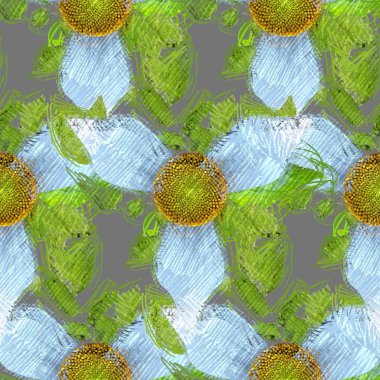 Arka planda çiçekler olan kusursuz desen