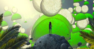 bahçede tropikal ağaç