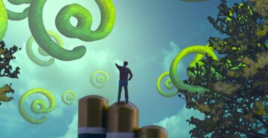 renkli ve yeşil ağaç