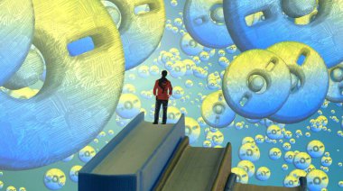 karikatür ve beyaz arka plan