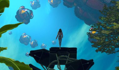 havuzda güzel kadın