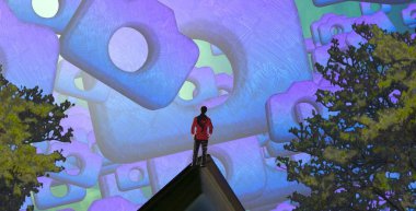 bir ağaç tutan kadın