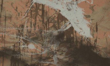 metin için alan ile arka planda soyut renkli lekeler