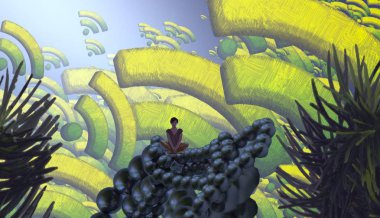 Tropikal yapraklı soyut arkaplan