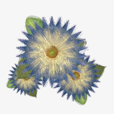 Beyaz üzerine suluboya çiçek