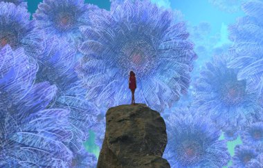 gökyüzünde kırmızı ağaç