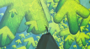 yeşil zemin üzerine kadın