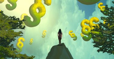 bir ağaç tutan adam