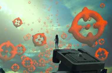 metin için alanı olan soyut kavramsal yaratıcı arkaplan 