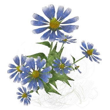 beyaz zemin üzerine suluboya çiçek