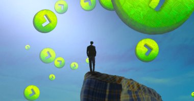 yeşil topu ile adam