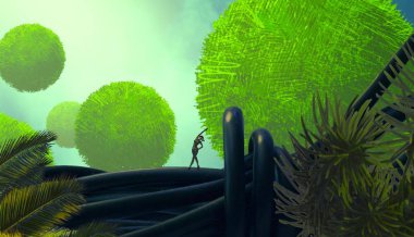 güzel tropikal yeşil gökyüzü