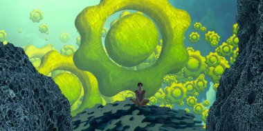 siyah bir arka plan üzerinde güzel fraktal