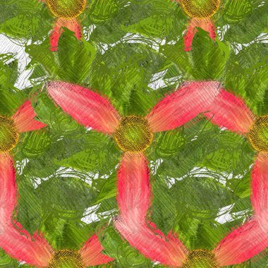 Arka planda çiçekler olan kusursuz desen