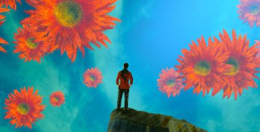 Noel ağacı arka planda