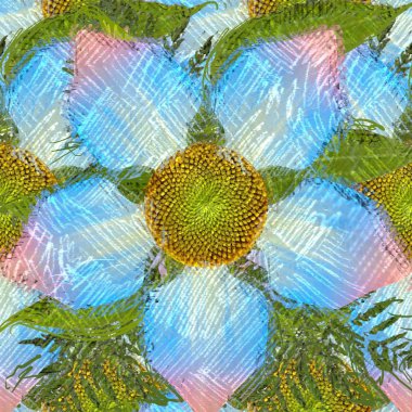 Arka planda çiçekler olan kusursuz desen