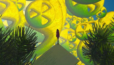 Yeşil yapraklı soyut arkaplan