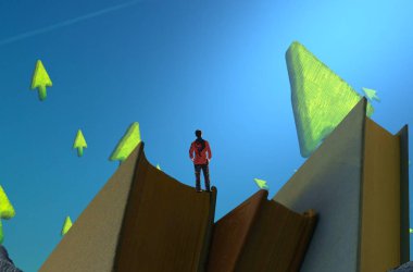 bir gökyüzü ile modern manzara