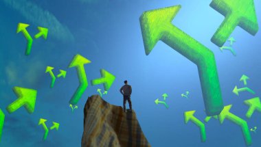 yeşil arka plan üzerine çizilmiş el