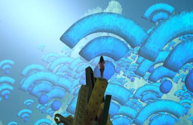 eski gökyüzünün vintage illüstrasyon