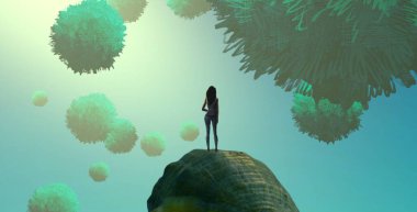 tropikal güzel kadın