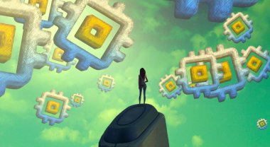 bir araba ile bilgisayar donanımı