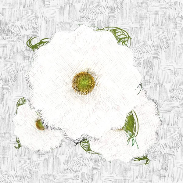 Messy grungy flowers on shabby background